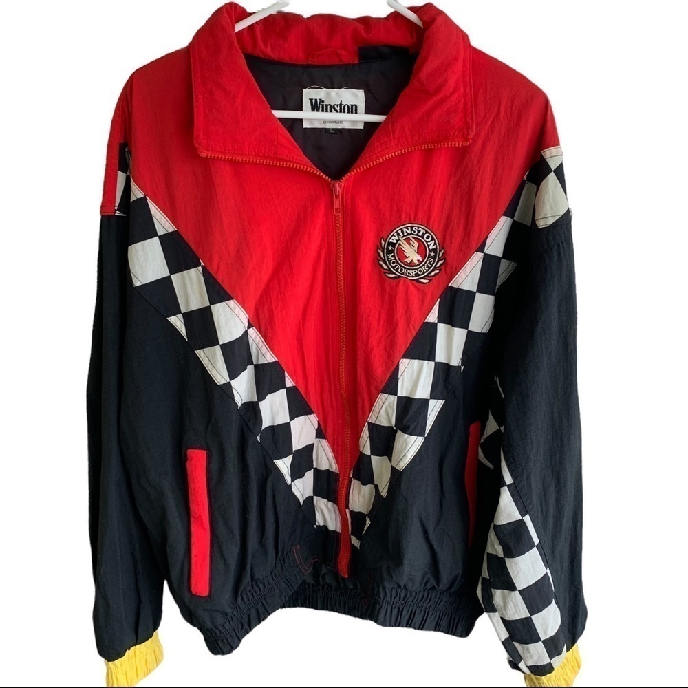 Winston Motorsport Racing Nascar Jacket Men’s Size Large 1994 Checkered Flag